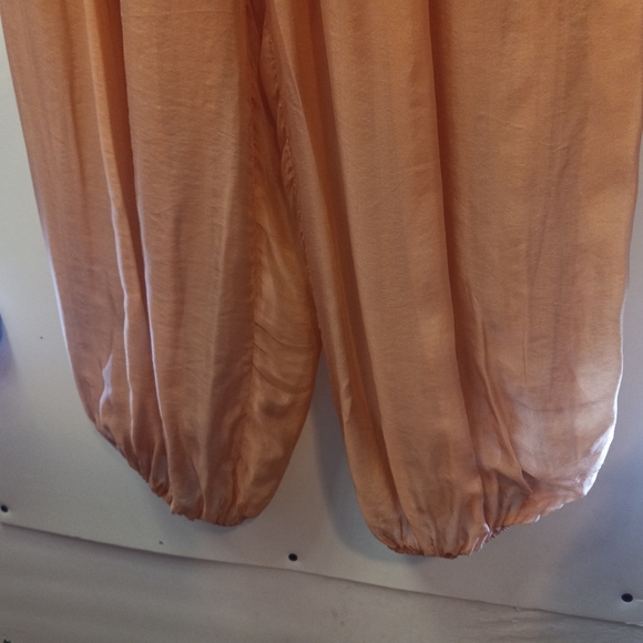 Free People Jayla Harem Convertible Ribbed Tube Genie Dancer Jumpsuit Boho Peach - Picture 13 of 15